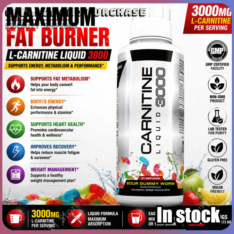 L-Carnitine Liquid - สูตรแอล-คาร์นิทีนชนิดน้ำเข้มข้นเพื่อพลังงานในการออกกำลังกาย ช่วยเสริมสร้างการเผาผลาญ และเพิ่มประสิทธิภาพการออกกำลังกาย พร้อมด้วยวิตามินผสม