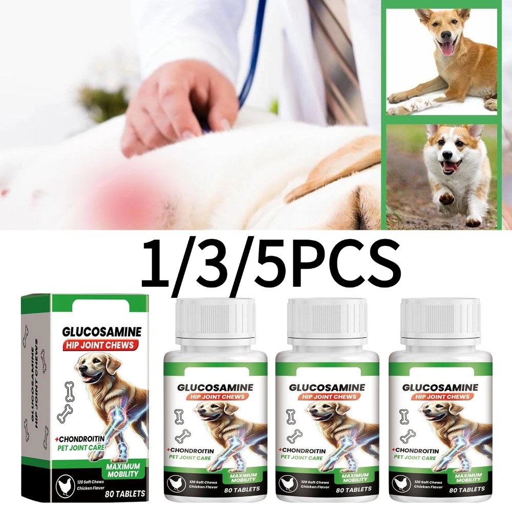 Glucosamine Chondroitin Joint - 80 เม็ด ยาบำรุงข้อต่อสุนัข ดูแลสะโพกสัตว์เลี้ยง กลูโคซามีน คอนดรอยติน