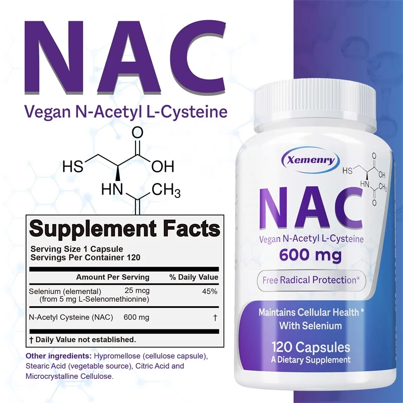 NAC Capsules 600mg - สนับสนุนส - Nac N Acetyl Cysteine บทวิจารณ์และราคา