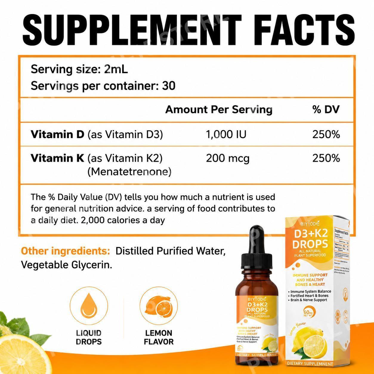 ไบโยด วิตามินดี3 เค2 ชนิดหยด ช - Vitamin D3 K2 Drop บทวิจารณ์และราคา