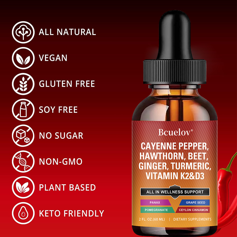 หยดเหลวพริกไทยแดง + ฮอว์ธอร์น, - Vitamin D3 K2 Drop บทวิจารณ์และราคา